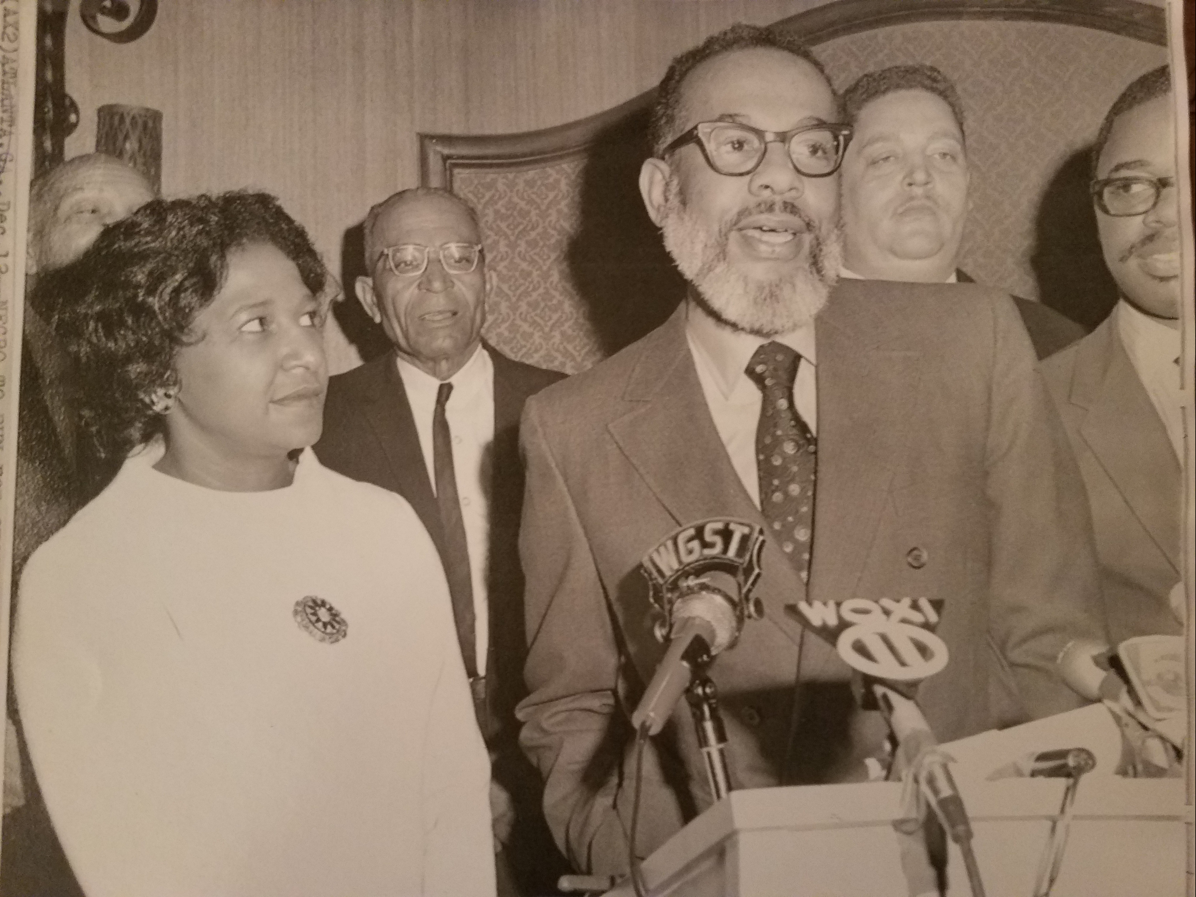 Carol R. King and Attorney C.B. King, Peggy King’s Jorde’s mom and dad, at an Atlanta news conference during C.B. King’s 1970 bid for Governor of Georgia during the Democratic primaries.